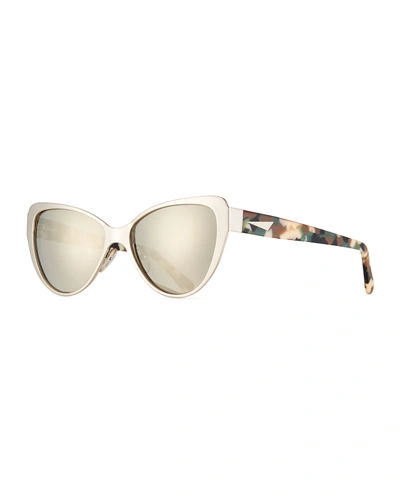 Prism Capri Printed Cat-eye Sunglasses, Gold