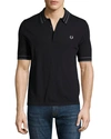 FRED PERRY TRAMLINE TIPPED PIQUÉ POLO SHIRT, NAVY
