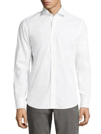 Eleventy Regular-fit Cotton Shirt In White