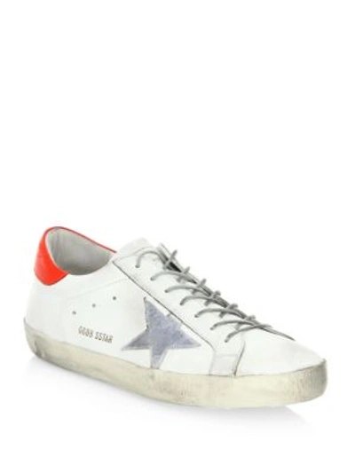 Shop Golden Goose Superstar Low-top Leather Sneakers In White
