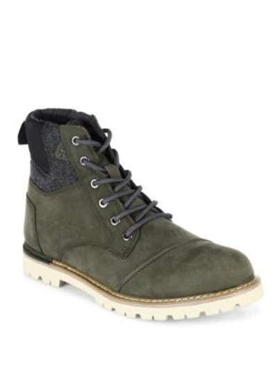 Toms Ashland Leather Ankle Boots In Tarmac Olive