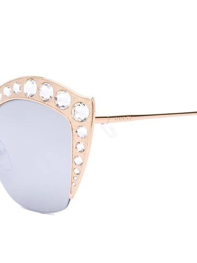 Shop Gucci Cat Eye Sunglasses In Neutrals