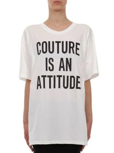 Moschino Capsule Couture Attitude Cotton Tee In White