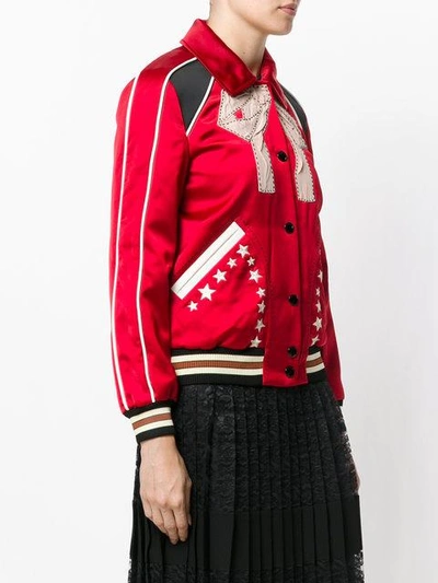 Shop Coach Classic Collar Bomber Jacket In Red