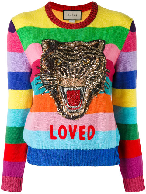 gucci tiger sweater rainbow