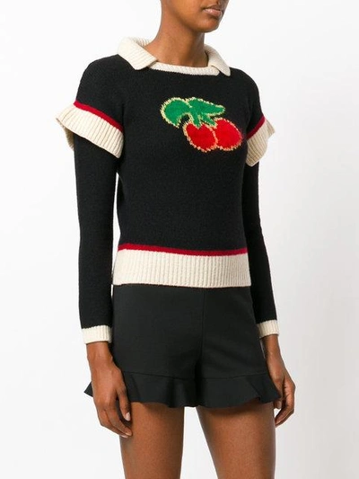 Shop Philosophy Di Lorenzo Serafini Cherry Embroidered Sweater