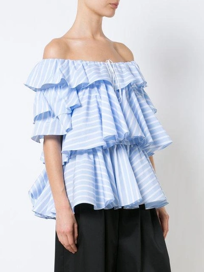 Shop Tome Off-shoulder Layered Ruffle Top - Blue