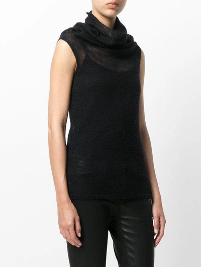 Shop Rick Owens Funnel Neck Knit Top