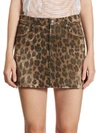 R13 Leopard Print Mini Skirt