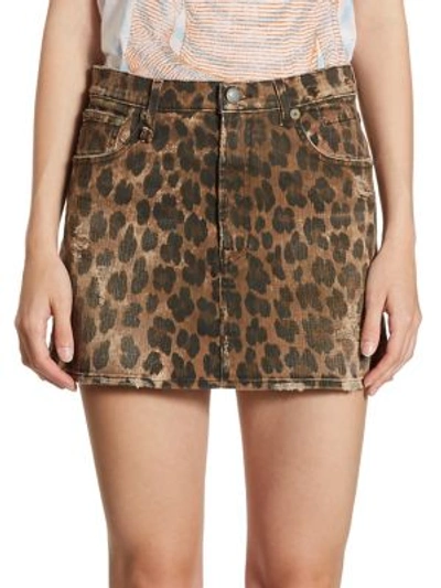 Shop R13 Leopard Print Mini Skirt
