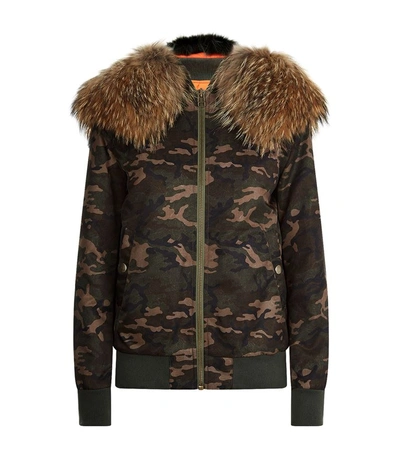 Shop Mr & Mrs Italy Camouflage Bomber Jacket In Green