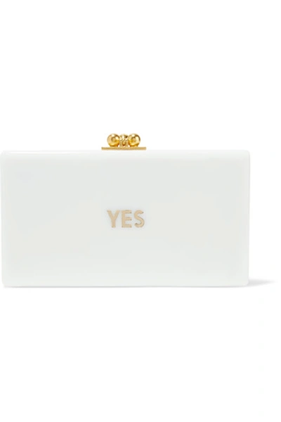 Edie Parker Jean Embossed Acrylic Box Clutch