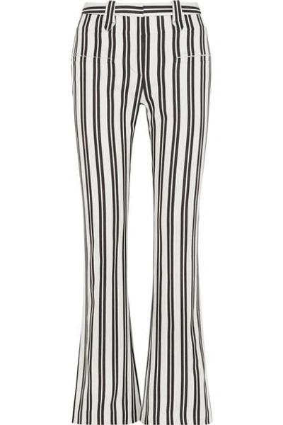 Shop Altuzarra Serge Striped Wool-blend Flared Pants