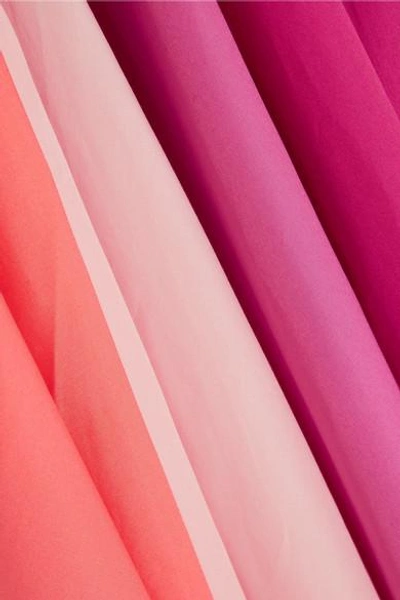 Shop Peter Pilotto Asymmetric Color-block Cotton-poplin Midi Skirt In Fuchsia