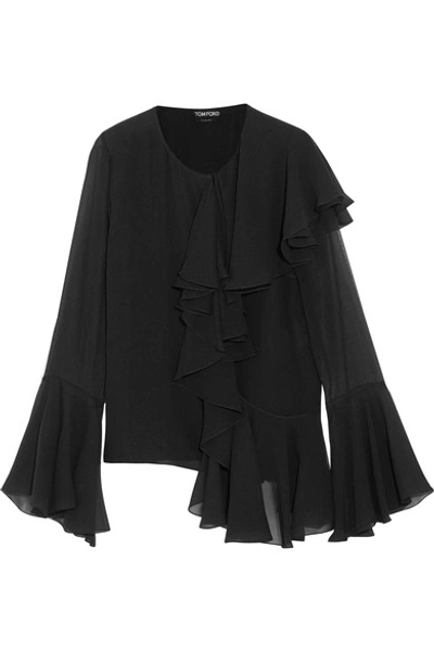 Tom Ford Ruffled Silk-georgette Blouse