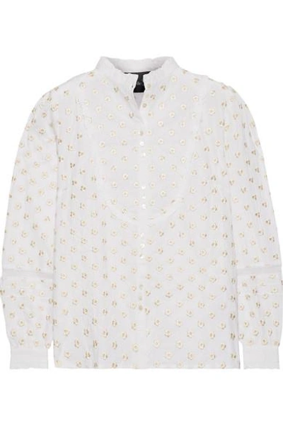 Shop Needle & Thread Ditsy Embroidered Cotton Blouse In White