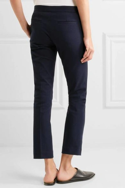 Shop Joseph Finley Cropped Stretch-gabardine Slim-leg Pants In Navy