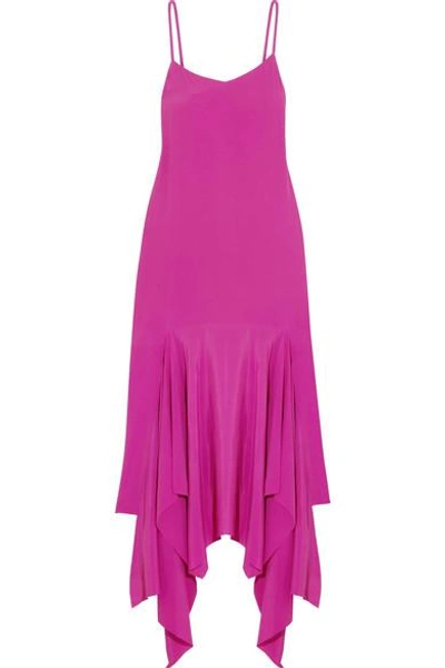 Shop Solace London Wyatt Asymmetric Crepe Midi Dress In Pink