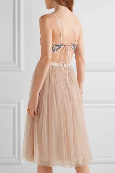 Shop Needle & Thread Whisper Open-back Embellished Chiffon And Tulle Dress