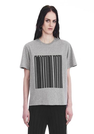 Shop Alexander Wang Exclusive T-shirt With Bonded Barcode In Gray
