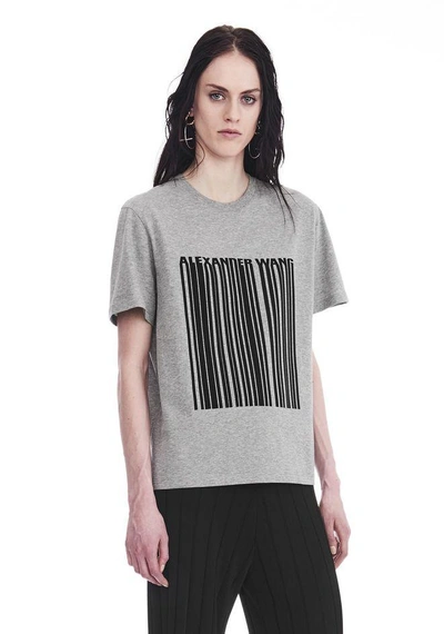 Shop Alexander Wang Exclusive T-shirt With Bonded Barcode In Gray