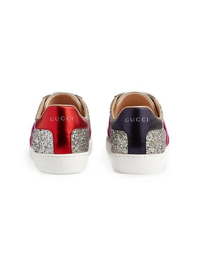 Shop Gucci Ace Glitter Low-top Sneaker - Farfetch In 8167 Silver
