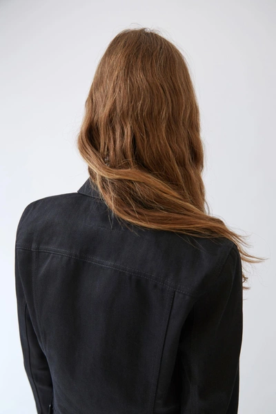 Shop Acne Studios Fitted Denim Jacket Black