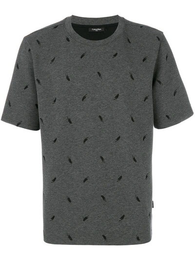 Calvin Klein Embroidered T-shirt In Nero