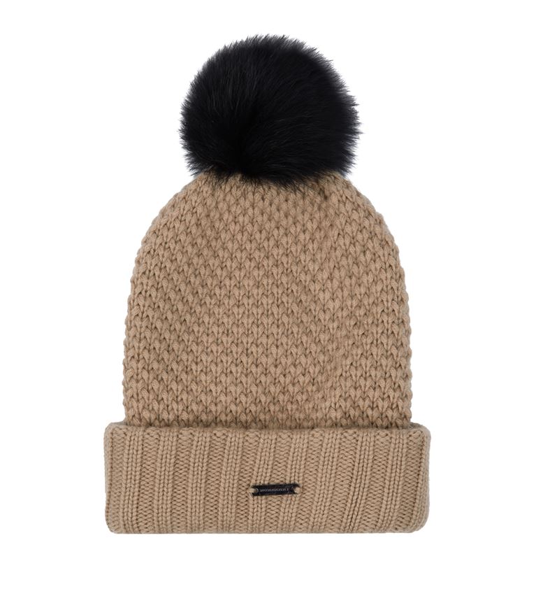 burberry fur pom pom beanie