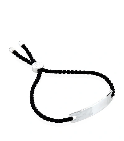 Monica Vinader Engravable Havana Friendship Bracelet In Silver/ Black