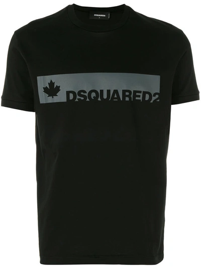 Dsquared2 Teal Logo T-shirt In Nero