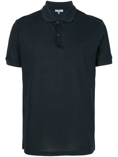 Lanvin Logo-embroidered Cotton Polo Shirt In Blue