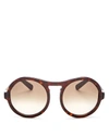 Chloé Marlow Zyl Rounded Aviator Sunglasses, 59mm In Tortoise/brown Gradient