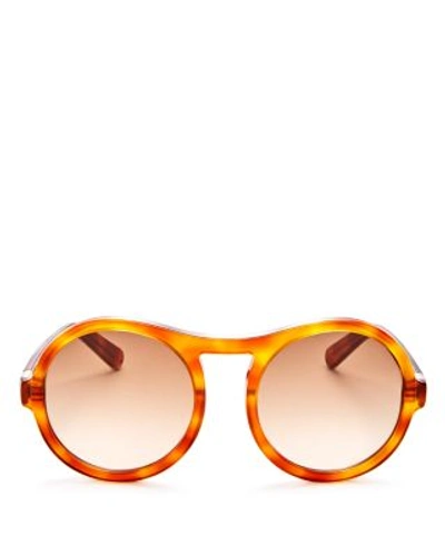 Shop Chloé Marlow Zyl Rounded Aviator Sunglasses, 59mm In Blonde Havana/blonde Gradient