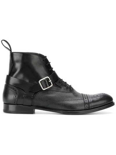 Shop Alexander Mcqueen Brogue Detailed Boots