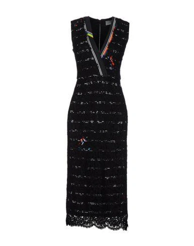 Shop Preen By Thornton Bregazzi 3/4 Length Dress In Black
