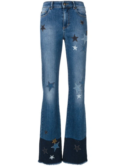 Shop Red Valentino Star Patches Bootcut Jeans