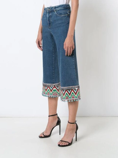 Shop Alice And Olivia Embroidered Cropped Jeans