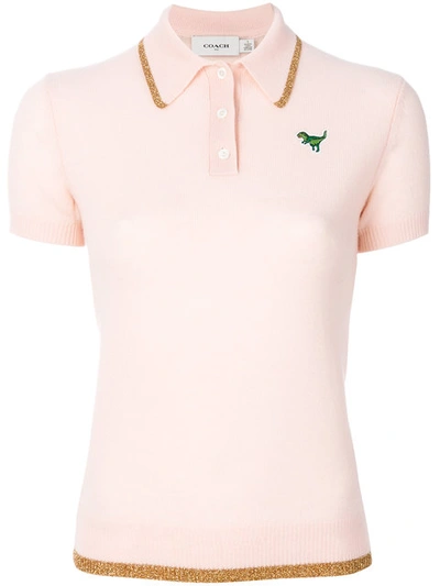 Shop Coach Glitter Detail Polo Shirt