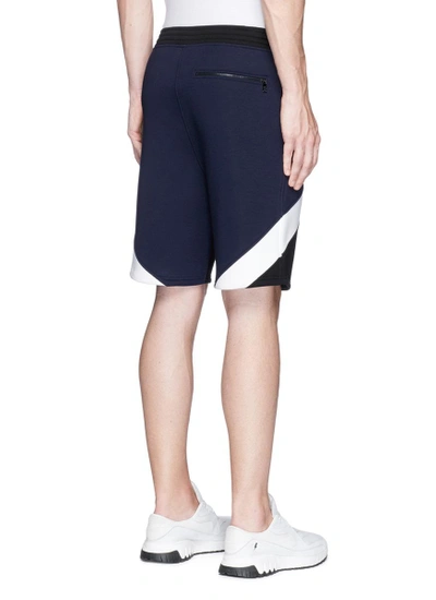 Shop Neil Barrett 'modernist' Panel Neoprene Sweat Shorts