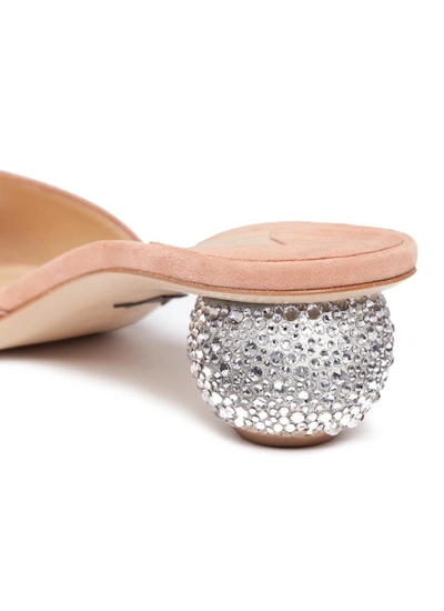 Shop Paul Andrew 'arco' Swarovski Crystal Pavé Heel Satin Sandals