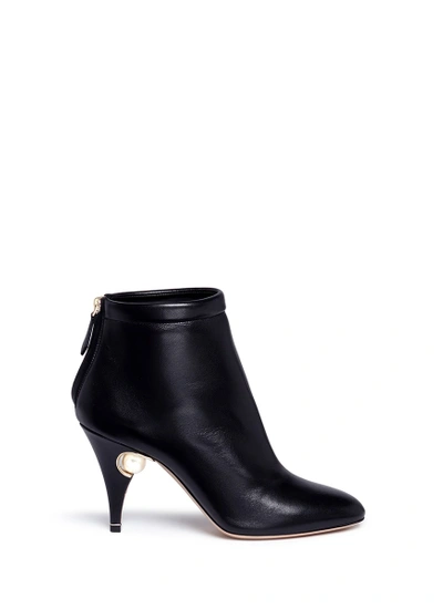 Shop Nicholas Kirkwood 'penelope' Faux Pearl Heel Leather Boots