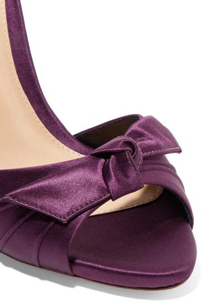 Shop Alexandre Birman Jessica Bow-embellished Satin Sandals