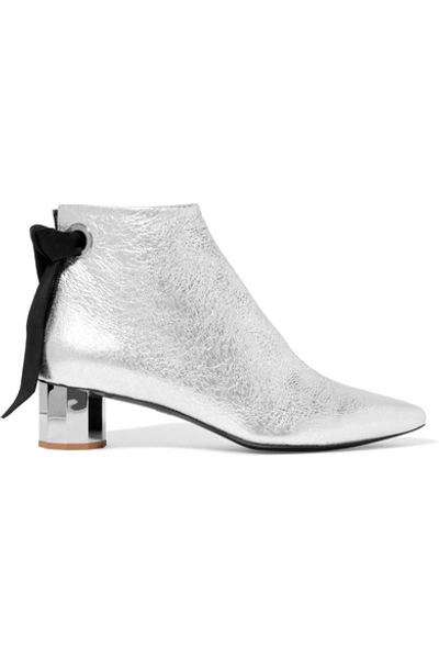 Proenza Schouler Suede-trimmed Metallic Textured-leather Ankle Boots