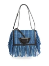 LOEWE Barcelona Fringe Tweed Shoulder Bag