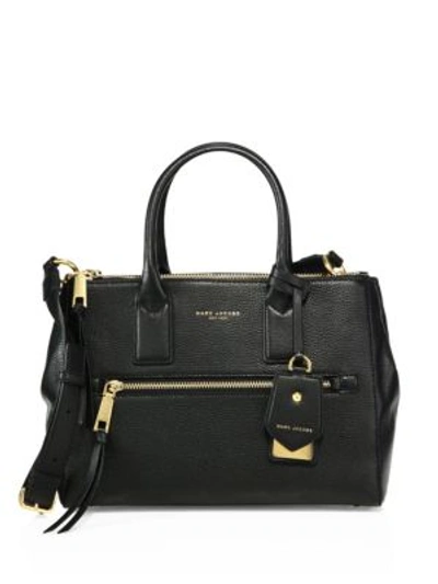 Shop Marc Jacobs Recruit East-west Leather Tote In Black