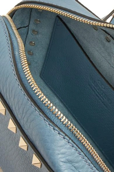 Shop Valentino The Rockstud Textured-leather Shoulder Bag