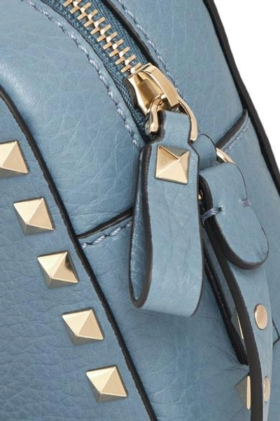 Shop Valentino The Rockstud Textured-leather Shoulder Bag