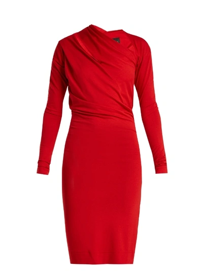 Vivienne Westwood Anglomania Timans Asymmetric Jersey Dress In Red |  ModeSens