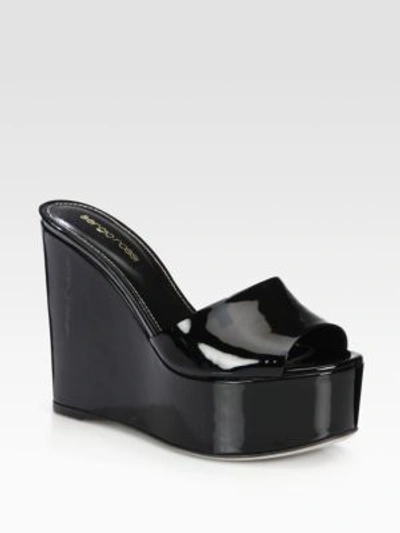 Shop Sergio Rossi Lakeesha Patent Leather Platform Sandals In Black